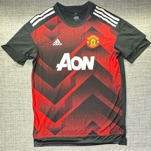 Adidas Manchester United 2017/18 Training Jersey Men’s Size Large Red/Black